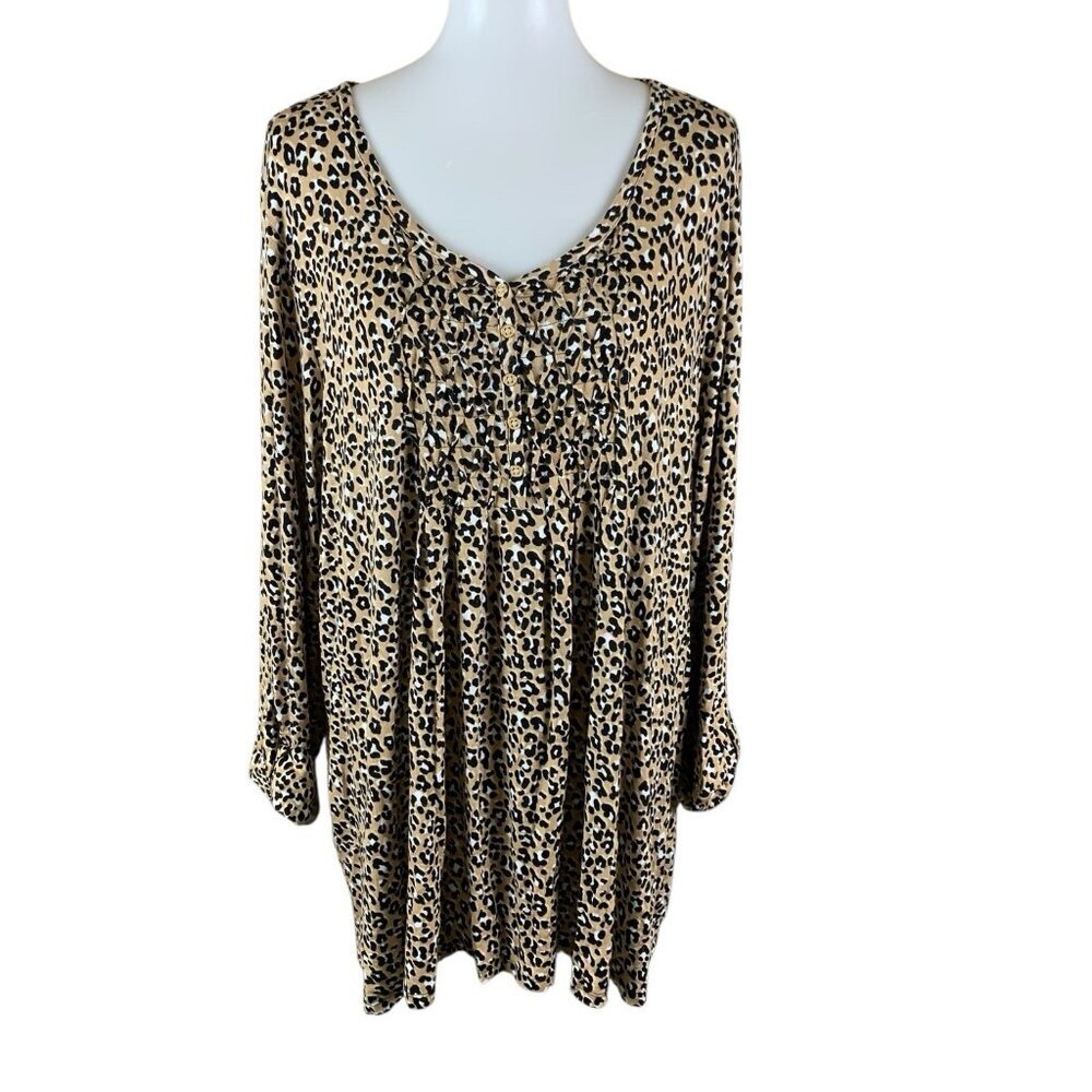 Kim Rogers Animal Print V-Neck Tunic